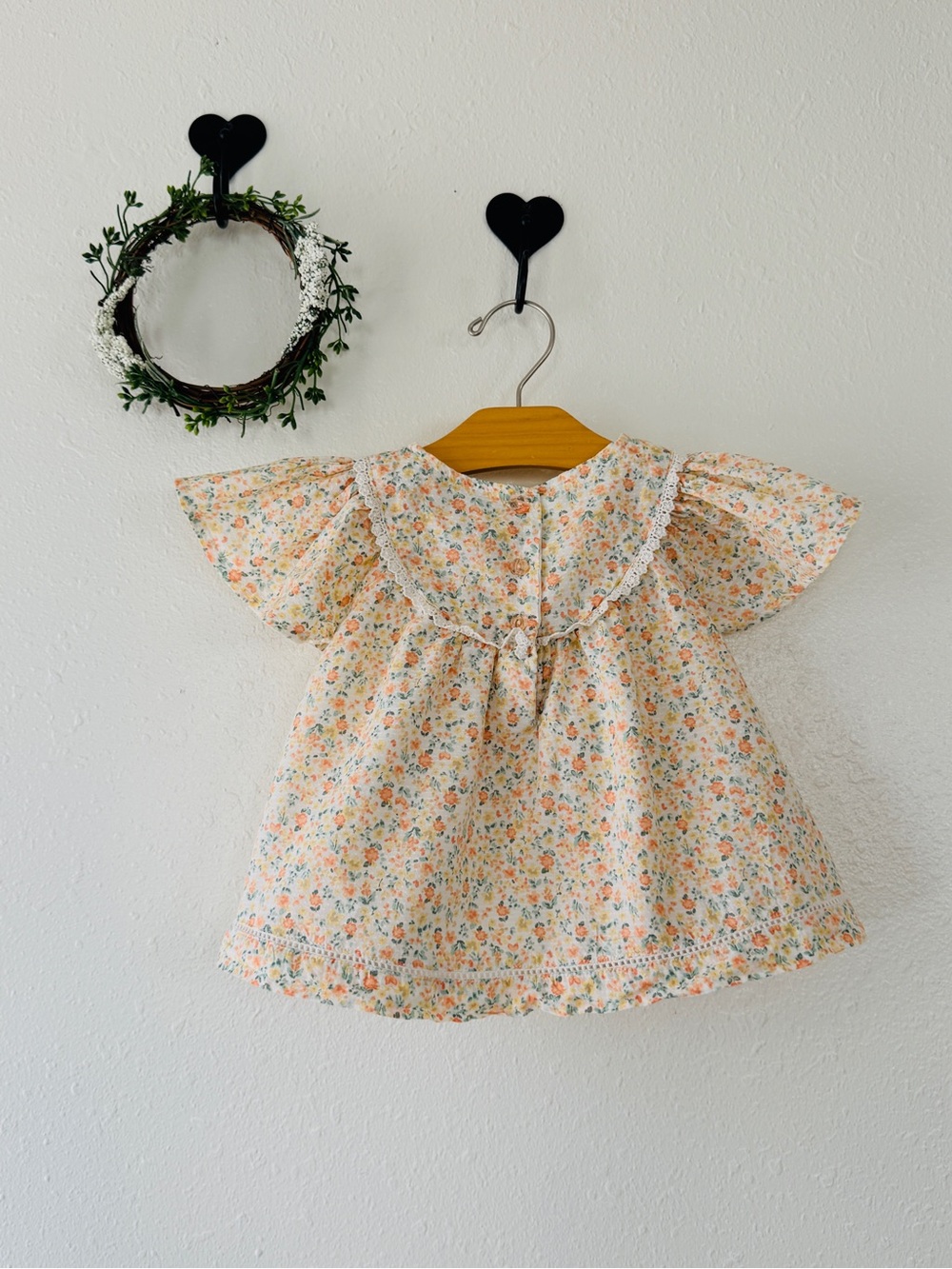 Haute Hippie 24M Floral Cotton Dress | Peach & Yellow Flowers | Lined - Picture 3 of 7